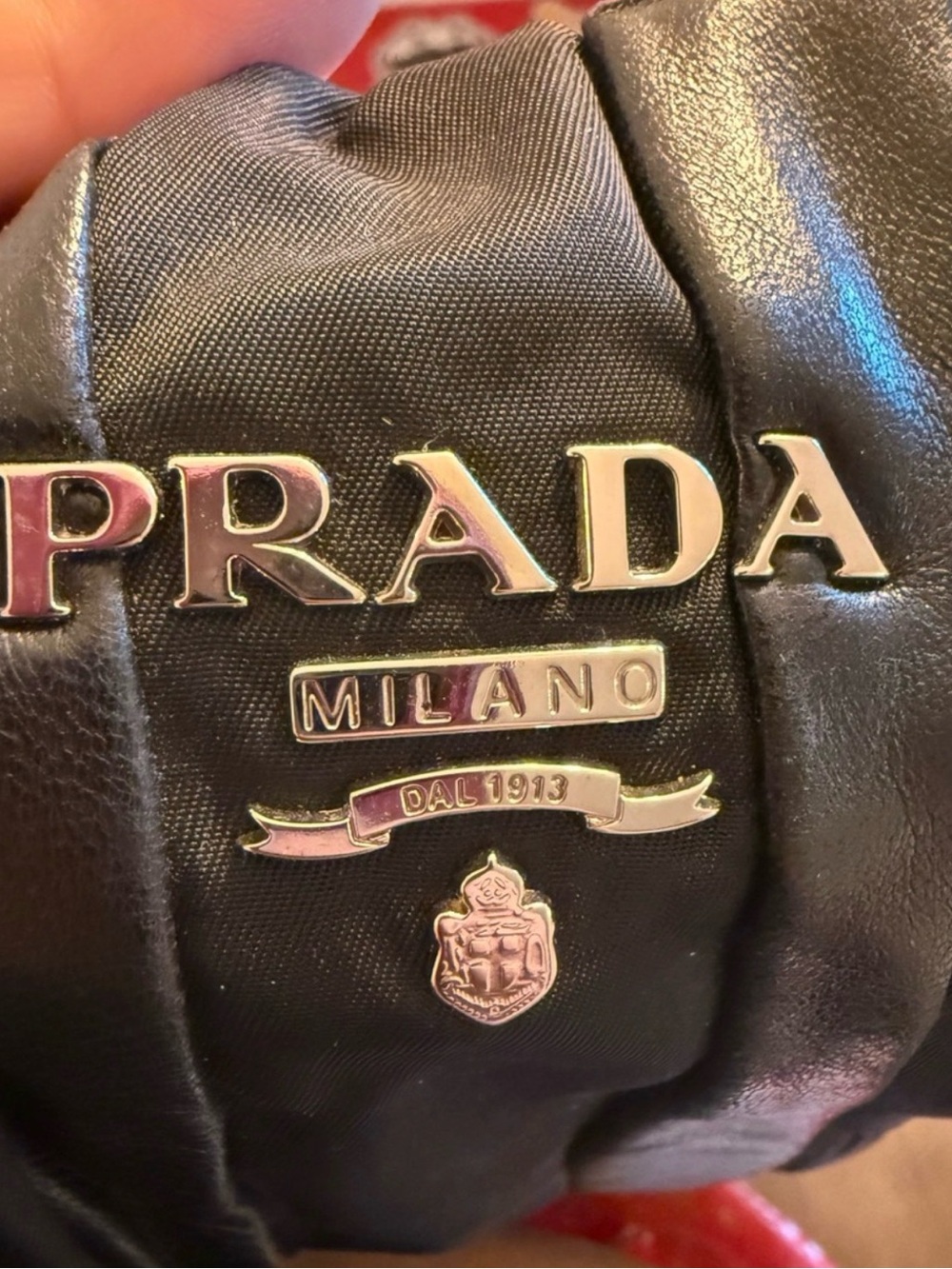 Authentic Prada leather and nylon  vintage shoulder Bag with COA BR3994